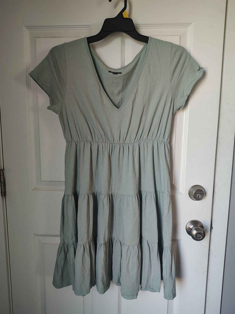wild fable Sage Tiered V-Neck Short Sleeve Dress